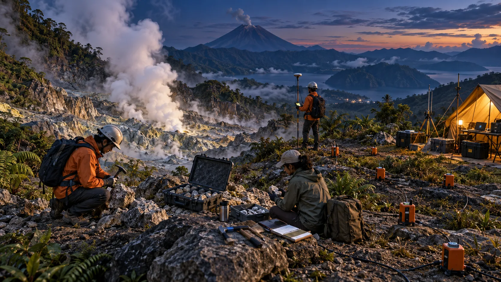 Visualisasi 3D konseptual: Cari sumber panas pada jalur Panas bumi