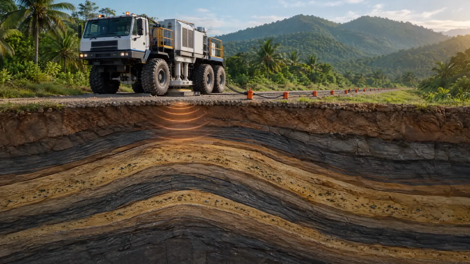 Visualisasi 3D konseptual: Cari jejak minyak pada jalur Minyak bumi